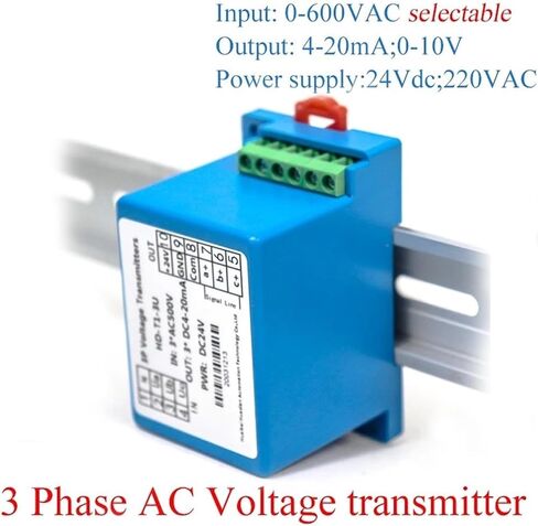 3-Phase Voltage Sensor Transducer Transformer Transmitter 0-300A Ac Output 0-5V Dc(AC220V_0-20MA_3 Wire) in Saudi Arabia