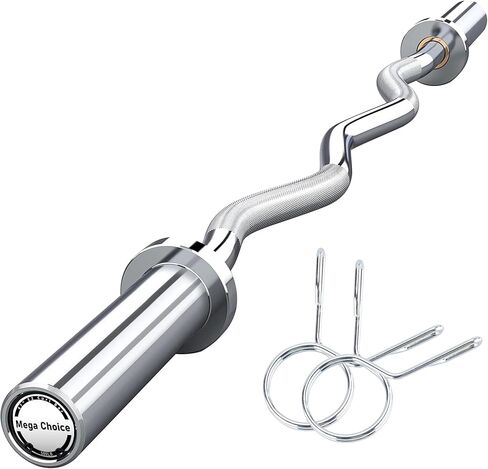 Barbell Bar لرفع الأثقال - 7 أقدام من الخدمة الثقيلة (1500 رطل/700 رطل) ، 4ft Short (500 رطل) ، 47 "EZ Curl Bar - Fits 2" Plates القياسية - التدريب على قوة الصالة الرياضية المنزلية in Kuwait