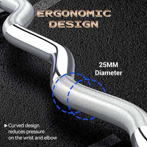 Barbell Bar لرفع الأثقال - 7 أقدام من الخدمة الثقيلة (1500 رطل/700 رطل) ، 4ft Short (500 رطل) ، 47 "EZ Curl Bar - Fits 2" Plates القياسية - التدريب على قوة الصالة الرياضية المنزلية in Kuwait