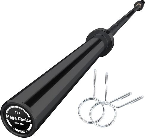 Barbell Bar لرفع الأثقال - 7 أقدام من الخدمة الثقيلة (1500 رطل/700 رطل) ، 4ft Short (500 رطل) ، 47 "EZ Curl Bar - Fits 2" Plates القياسية - التدريب على قوة الصالة الرياضية المنزلية in Kuwait