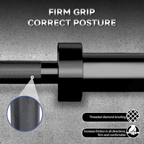 Barbell Bar لرفع الأثقال - 7 أقدام من الخدمة الثقيلة (1500 رطل/700 رطل) ، 4ft Short (500 رطل) ، 47 "EZ Curl Bar - Fits 2" Plates القياسية - التدريب على قوة الصالة الرياضية المنزلية in Kuwait