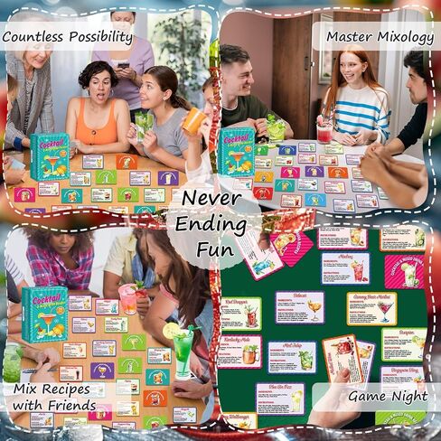 gisgfim 100Pcs Mixed Juice Recipes Flash Cards Bartender Recipe Cards Step by Step Drink Making Instructions Beverage Cookbook Comprehensive Mixology Concoction Guide for Home Bar Accessories in Saudi Arabia