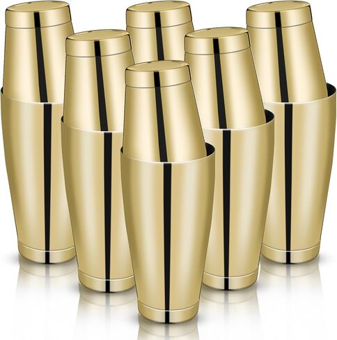 Lallisa 10 Pieces Cocktail Shakers Professional Bar Boston Shaker Set Stainless Steel Martini Shaker Drink Mixer Basic Tools Weighted Shake Metal Can for Bartenders, 18 Oz, 28 oz(Silver) in Saudi Arabia