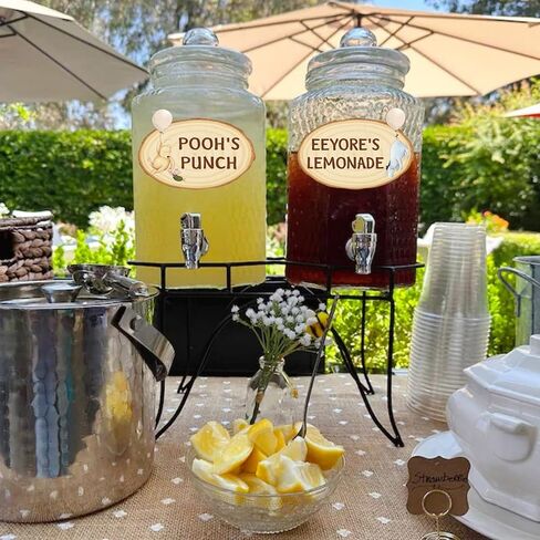 8PCS Vintage Winnie Stickers Drink Labels Classic Pooh with Friends Drink Decorations for Baby Shower Birthday Food Labels Oh Baby Party Supplies in Kuwait