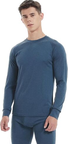Iguana Mens 100 ٪ Merino Wool Base Base Top - فصل الشتاء التزلج على التزلج على التخييم in Kuwait