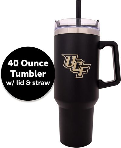 Desert Cactus UCF University of Central Florida Knights كبير معزول من الفولاذ المقاوم للصدأ مقبض الغطاء القابل لإعادة الاستخدام مزدوج الكوب المسورة الساخنة بالليزر المحفور (40 أوقية أونصة تومل) in Saudi Arabia