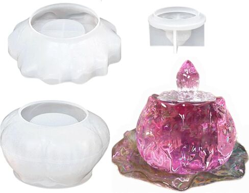 قوالب سليكون جرة 3pcs ، قوالب راتنج جرة مع غطاء ، قوالب الإبوكسي لصندوق تخزين المجوهرات DIY ، حامل الشموع ، حاوية حلوى ، هدايا حرفة الإبوكسي (Style3) in Kuwait