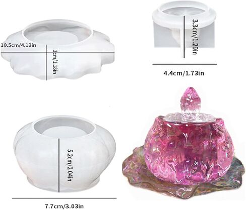قوالب سليكون جرة 3pcs ، قوالب راتنج جرة مع غطاء ، قوالب الإبوكسي لصندوق تخزين المجوهرات DIY ، حامل الشموع ، حاوية حلوى ، هدايا حرفة الإبوكسي (Style3) in Kuwait