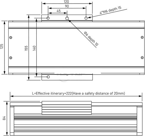 Fully Enclosed Sliding Table Linear Module with Precision 20mm Ballscrew Rail for 100 to 2000mm Effective Slide Length Stage(2005 for nema23) in Kuwait