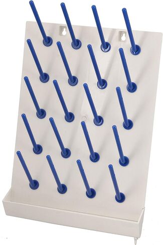 EISCO 20 Peg Plastic Wall Mounted Laboratory Draining Rack with Collection Tray Labs in Saudi Arabia