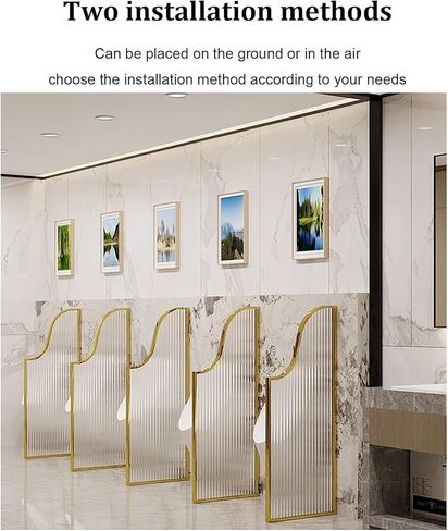 Urinal Screen Toilet Partition, Urinal Partition Wall-Mounted Men Urinal Privacy Screen, Translucent Glass Panels Partition Protection Screen (Bianco Partition*4) in Saudi Arabia
