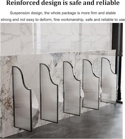 Urinal Screen Toilet Partition, Urinal Partition Wall-Mounted Men Urinal Privacy Screen, Translucent Glass Panels Partition Protection Screen (Bianco Partition*4) in Saudi Arabia