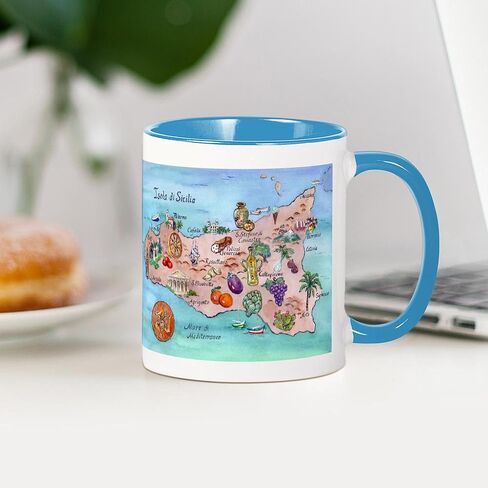 CafePress Map Of Sicily Mug 11 oz (325 ml) Ceramic Coffee Mug in Saudi Arabia