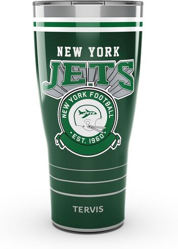 Tervis Traveler NFL New York Jets - Vintage Triple Walled Insulated Tumbler Travel Cup Keeps Drinks Cold & Hot, 30oz, Stainless Steel in Saudi Arabia