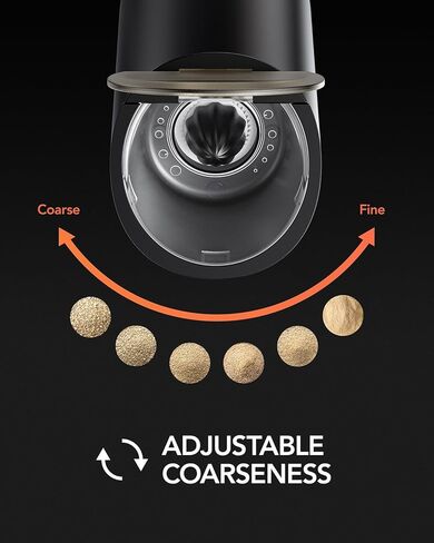FORLIM Salt and pepper grinder set with integrated dust cover, gravity-operated USB rechargeable pepper mill, adjustable coarseness, portable and suitable for travel and outdoor BBQ (White & Black) in Saudi Arabia