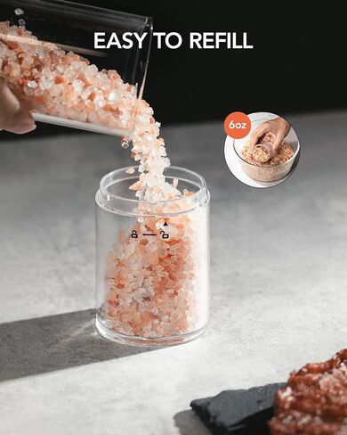 FORLIM Salt and pepper grinder set with integrated dust cover, gravity-operated USB rechargeable pepper mill, adjustable coarseness, portable and suitable for travel and outdoor BBQ (White & Black) in Saudi Arabia