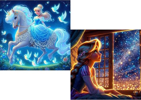 KEYRANKE 12 Pack Diamond Painting Kits for Adults 5D DIY Princess Diamond Art Kit Paint with Round Full Drill Diamonds for Beginners Gem Paintings Art for Home Wall Decor Gifts(12X12 Inch) in Saudi Arabia