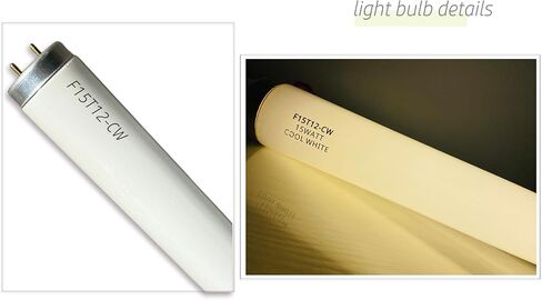 2pack F15T12-CW Cool White 15Watt Fluorescent Light Bulb,18inch 4100K Straight Linear Preheat Lamp,T12 Tube 1.5'' Dia Replacement for Kitchen and Bath in Saudi Arabia