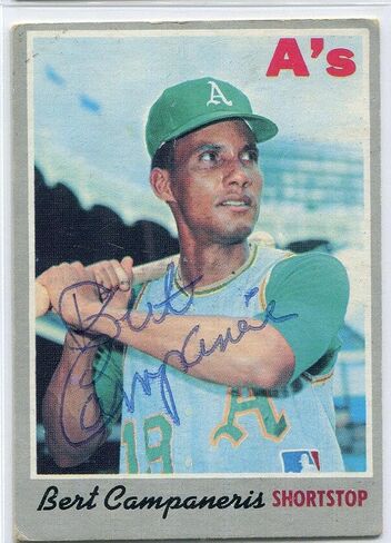 Bert Campaneris تم توقيعه 1970 Topps Card #205 - بطاقات موقعة للبيسبول in Saudi Arabia