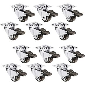 Rubber Swivel Heavy Duty Casters with 360 Degree Top Plate 100 Lbs Total Capacity Caster for Set of 12(Orange) in Saudi Arabia