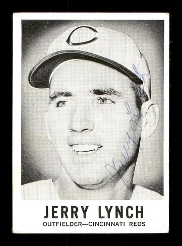 Jerry Lynch Autographed 1960 Leaf Card #45 Cincinnati s SKU #171742 - MLB Autographed Baseball Cards in Saudi Arabia