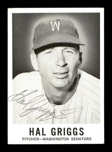Hal Griggs Autographed 1960 Leaf Card #34 Washington Senators SKU #171537 - MLB Autographed Baseball Cards in Saudi Arabia