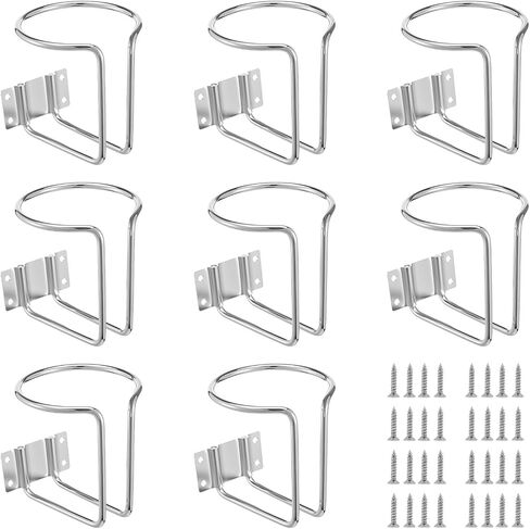 8 Pcs Boat Cup Holder, Stainless Steel Universal Drink Holders, Wall Mounted Cup Drink Holders for Boat, Universal Cup Holders for Marine, Yacht, Truck, RV, Trailer (Silver) in Saudi Arabia