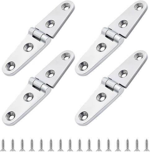 316 Stainless Steel Boat Hatch Hinges,4inchx 1inch (103 X 27 mm) Polished Marine Hinge,Marine Boat Hatch Heavy Duty Hinges with Screws,for Boats, Yachts, Doors, Deck,Windows, Cabinets (4 Pack) in Kuwait
