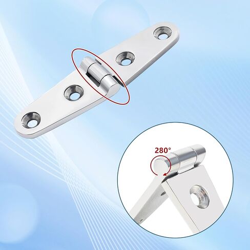 316 Stainless Steel Boat Hatch Hinges,4inchx 1inch (103 X 27 mm) Polished Marine Hinge,Marine Boat Hatch Heavy Duty Hinges with Screws,for Boats, Yachts, Doors, Deck,Windows, Cabinets (4 Pack) in Kuwait