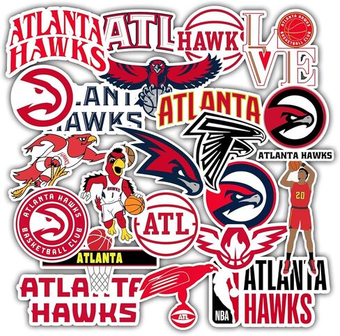 22 PCS Set of Atlanta Decal Hawks Stickers Pack Atlanta Vinyl Hawks 2-3 inches in Kuwait