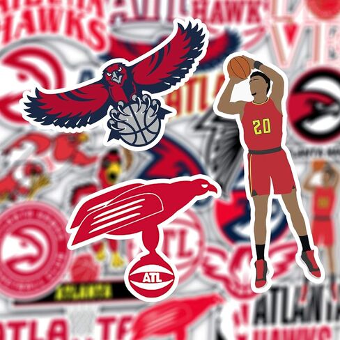 22 PCS Set of Atlanta Decal Hawks Stickers Pack Atlanta Vinyl Hawks 2-3 inches in Kuwait