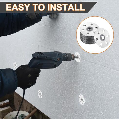 HARFINGTON 500pcs Foam Board Fasteners Washers 1-3/8 Inch Galvanized Steel Wall Washer for Fixing Fastening Installation Foam Board Panels in Saudi Arabia