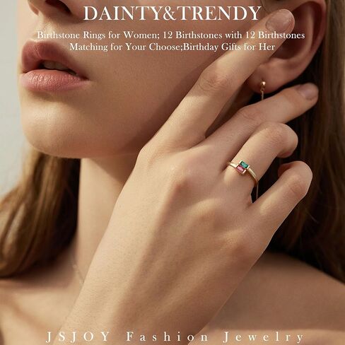 حلقات Jsjoy Birthstone للنساء اللواتي يزحثون من الأزرق الزرقاء الهدايا لأمي خاتم CZ للأحجار الكريمة لها لخواتم الذهب المراهقين التي لا تشوه الهدايا المجوهرات الدائرية القابلة للتعديل in Saudi Arabia