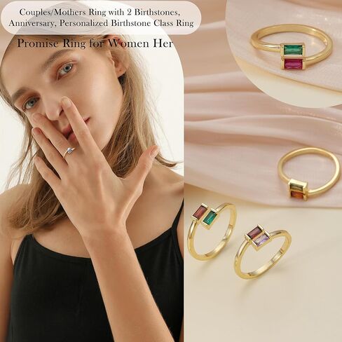حلقات Jsjoy Birthstone للنساء اللواتي يزحثون من الأزرق الزرقاء الهدايا لأمي خاتم CZ للأحجار الكريمة لها لخواتم الذهب المراهقين التي لا تشوه الهدايا المجوهرات الدائرية القابلة للتعديل in Saudi Arabia