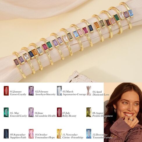 حلقات Jsjoy Birthstone للنساء اللواتي يزحثون من الأزرق الزرقاء الهدايا لأمي خاتم CZ للأحجار الكريمة لها لخواتم الذهب المراهقين التي لا تشوه الهدايا المجوهرات الدائرية القابلة للتعديل in Saudi Arabia