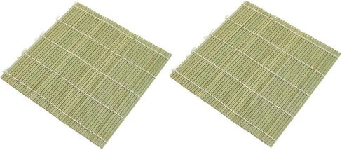 JapanBargain, 2-Pack Bamboo Sushi Rolling Mats, Square Traditional Makisu Rollers for Sushi Making, Natural Chemical-Free Bamboo, Durable and Reusable, 9.5" x 9.5" in Kuwait