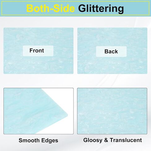 MECCANIXITY 3 Pcs Glitter Pearl Acrylic Sheet,12" x 8" x 1/8" Pearlescent Cast Pmma Plastic Sheets Extruded Translucent Blanks for DIY Art Crafting Laser Cutting & Engraving,Pink in Saudi Arabia