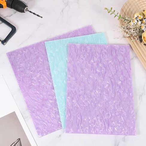 MECCANIXITY 3 Pcs Glitter Pearl Acrylic Sheet,12" x 8" x 1/8" Pearlescent Cast Pmma Plastic Sheets Extruded Translucent Blanks for DIY Art Crafting Laser Cutting & Engraving,Pink in Saudi Arabia
