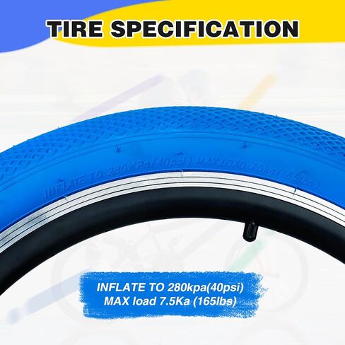 Zukka 20 X 2.4 إطار الدراجة 2 حزمة 20 بوصة × 2.4 BMX إطار إطارات للطي للطي للدراجة الجبلية MTB ، دراجة ركاب الدراجات BMX in Kuwait