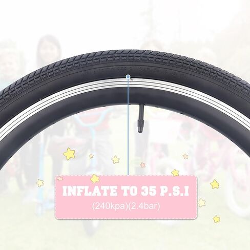 WEEROCK 1/2 Pack 20 Inch Bicycle Tire 20 * 2.125 with Inner Tubes,Bike Tyre for BMX, MTB Mountain Bike,Child Kid Bike,Tricycle,Crusier Bicycle,Multip Color in Saudi Arabia