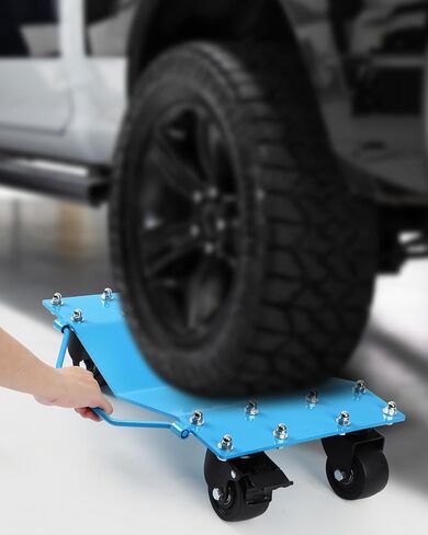 Car Dolly Set of 4, 6000LBS Car Wheel Dolly, Heavy Duty Vehicle Dolly with 360° Rotational Wheel and Antiskid for Moving Car, Pickup Trucks, Red in Saudi Arabia