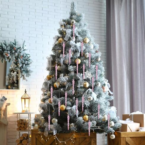36 Pcs Christmas Tree Icicle Ornaments Mini Clear Plastic Icicle Christmas Decoration Crystal Hanging Icicles Ornaments for Xmas Tree Winter Wedding Party Decor(Transparent) in Saudi Arabia