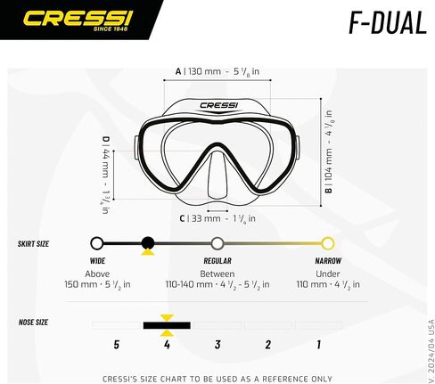 Cressi Lens Lens Scuba Scuba Scubless للحصول على رؤية جيدة | F-Dent: مصمم في إيطاليا in Saudi Arabia