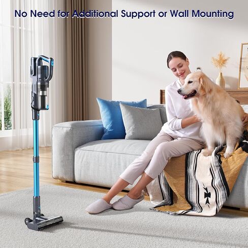 35,000pa Cordless Vacuum Cleaner, Max 50 Minutes, Lightweight Cordless Cleaners for Home, Stick and Handheld Vacuum for Carpets, Hard Floor, Pet Hair, Cars (Blue) in Saudi Arabia