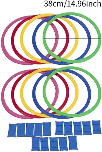 DYNWAVE 10Pcs Agility Training Rings Circle Rings Set Home Gym Fitness Equipment Children Home Hopscotch Toy for Soccer Train Rugby in Kuwait