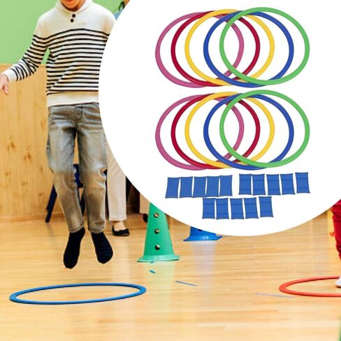 DYNWAVE 10Pcs Agility Training Rings Circle Rings Set Home Gym Fitness Equipment Children Home Hopscotch Toy for Soccer Train Rugby in Kuwait