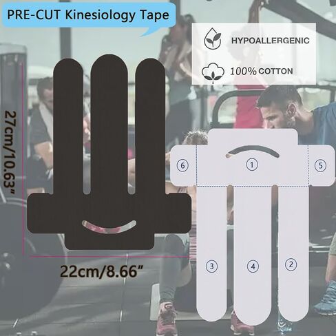 Kinesiology Tape for Shoulder Precut, 12 PCS Shoulder Tape for Pain Relief, Original Cotton Waterproof & Breathable, Enhance Elastic Sports Tape for Pain Support and Muscle Sports(Black) in Kuwait
