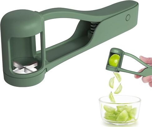 EWUVP Grape Cutter for Toddlers, Grape Slicer for Baby, Cherry Tomato Strawberry Cutter Quarter Fruit Slicer Tool for Vegetable Fruit Salad Cake Decoration, Stainless Steel Kitchen Gadget(Green) in Saudi Arabia