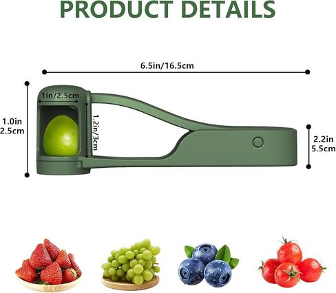 EWUVP Grape Cutter for Toddlers, Grape Slicer for Baby, Cherry Tomato Strawberry Cutter Quarter Fruit Slicer Tool for Vegetable Fruit Salad Cake Decoration, Stainless Steel Kitchen Gadget(Green) in Saudi Arabia