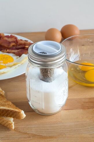 Jarware Salt and Pepper Shaker for Regular Mouth Mason Jars, Grey in Kuwait